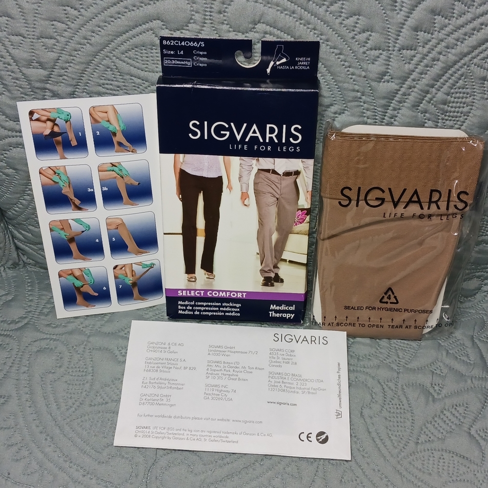 Sigvaris Knee-Hi Jarret Compression Stockings L4 20-30mmHg, NIB, sealed